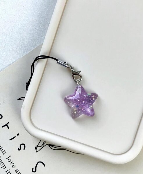 Purple star phone charm