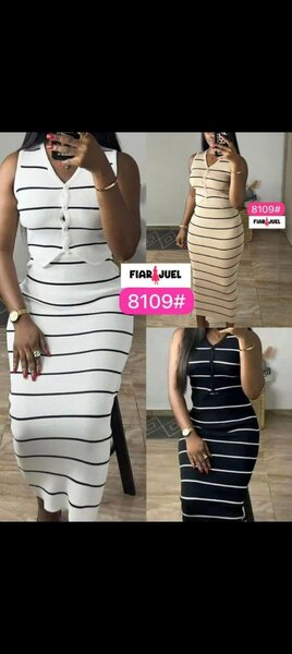Robe rayée sans manches élégante