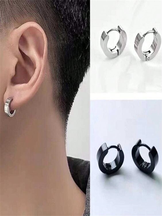 Boucles d'oreilles créoles noires