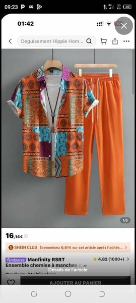 Ensemble chemise et pantalon homme vintage