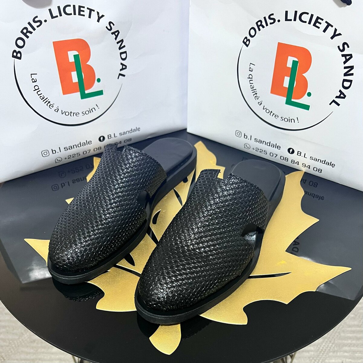 Sandales en cuir tressé