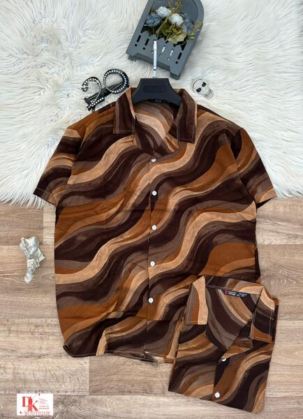 Chemise rétro à motifs ondulés