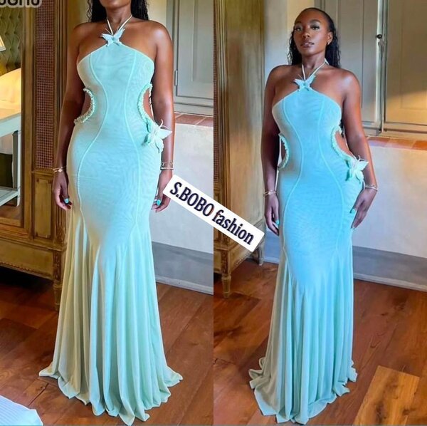 Robe Longue Bleue pour Femmes