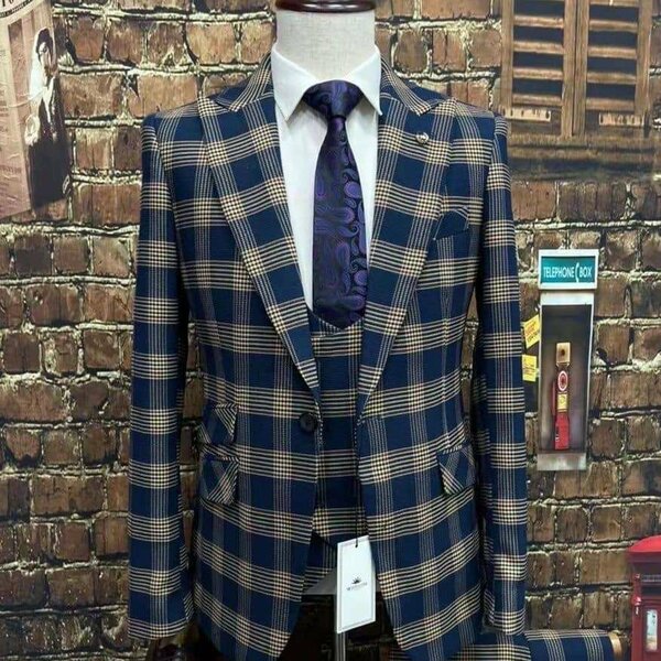 3 piece Checked Suit