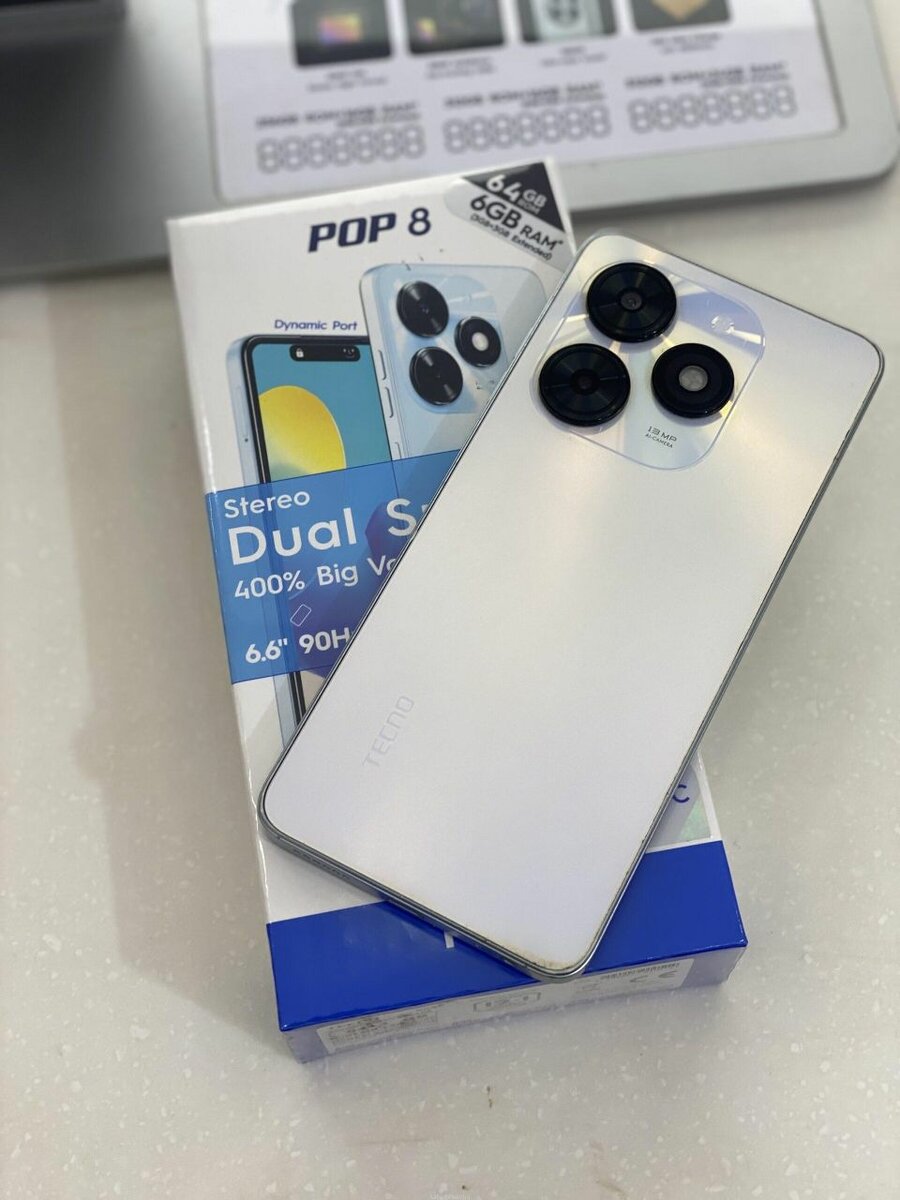 TECNO POP 8 128GB 8GB RAM PREMIÈRE COPIE CONFORME