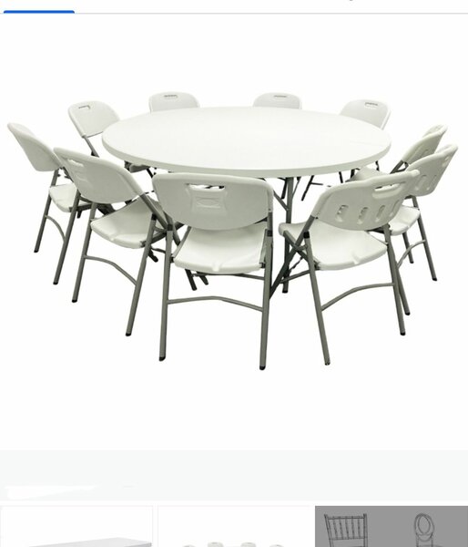 Table pliante avec 10 chaise