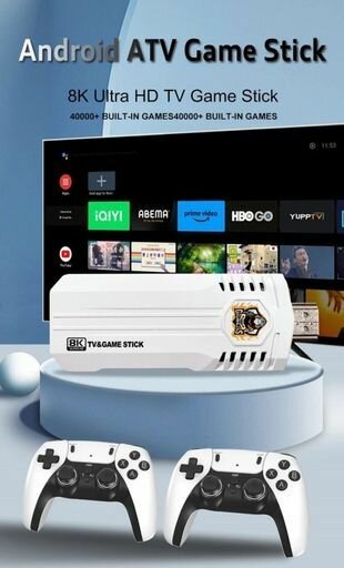 Flick Game & TV Stick (2 wireless Controllers & Remote)