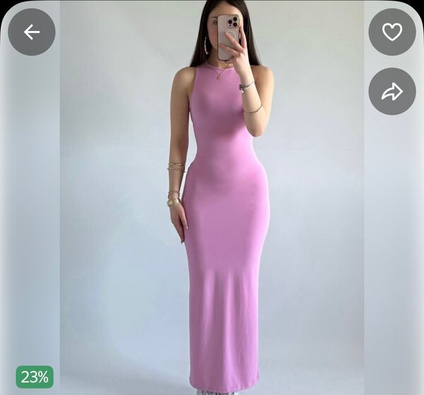 Robe longue rose femme