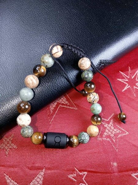 Bracelet serties de pierres œil de tigre et agate