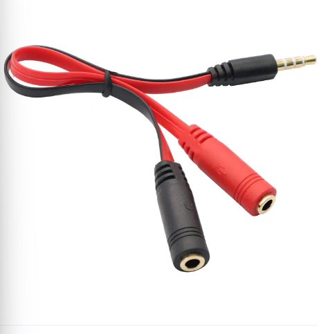 3.5mm Female to 2 Male Headphones Splitter - Mic Audio Y Splitter AUX Cable for Computer & laptop - Headset Adapter - Single pin Headphone to PC Convertor - 2 in 1 connector for PS4, Xbox, Tablet, Mobile by Unique Mall.