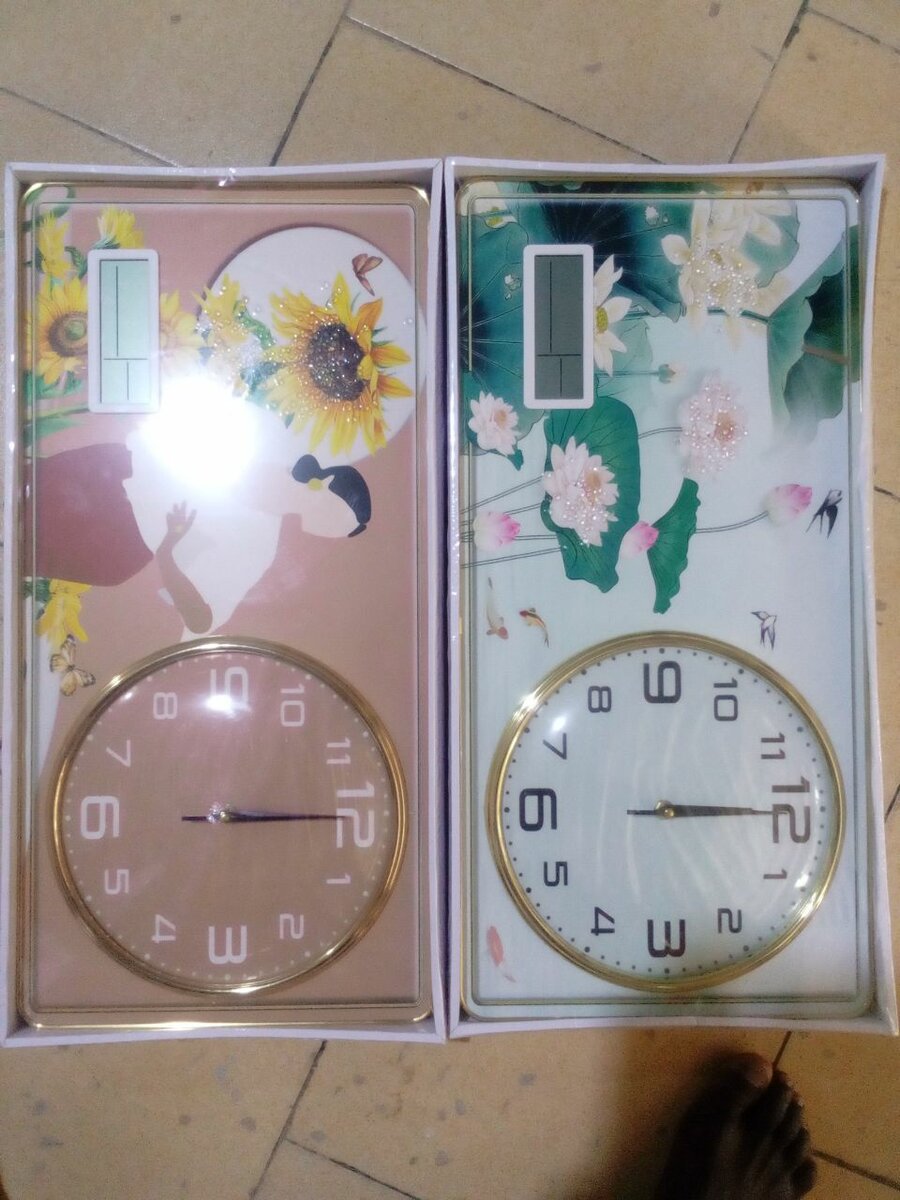 Horloge murale artistique design floral