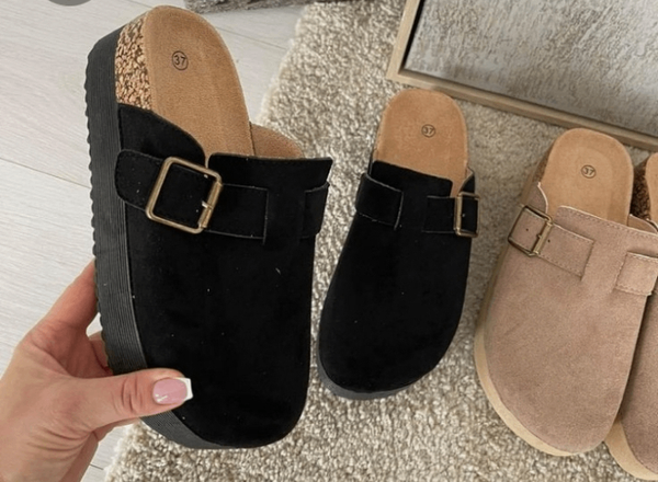 Sandales en liège doublées noires