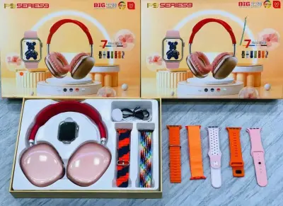 New  Series9 Smart Watch Suit with 7 In1 Straps & P9 Headphone
