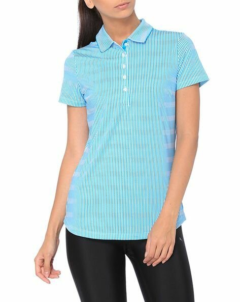 PUMA Womens Striped Polo Shirt