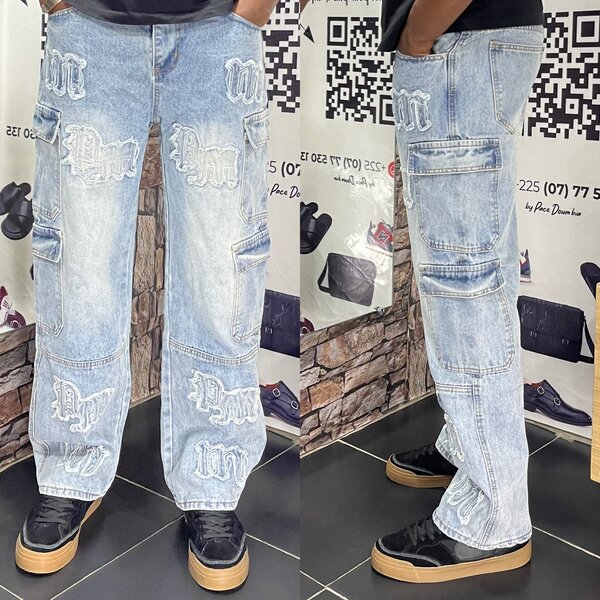 Jeans cargo style décontracté