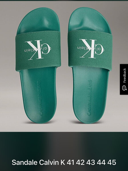 Claquettes Calvin Klein Vertes