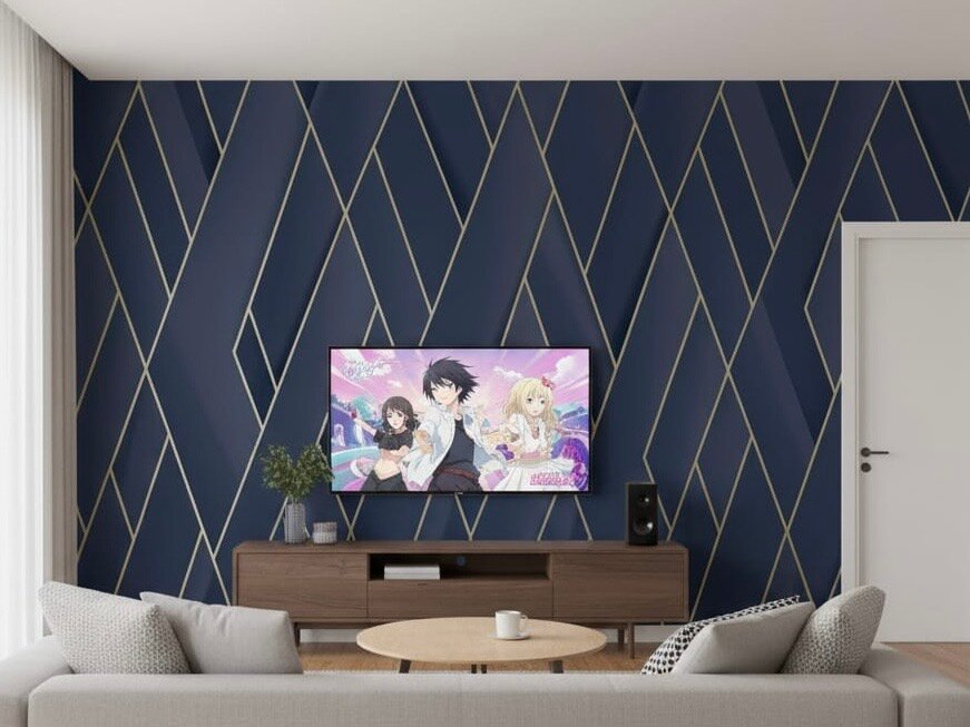 Papier Peint Géométrique Bleu