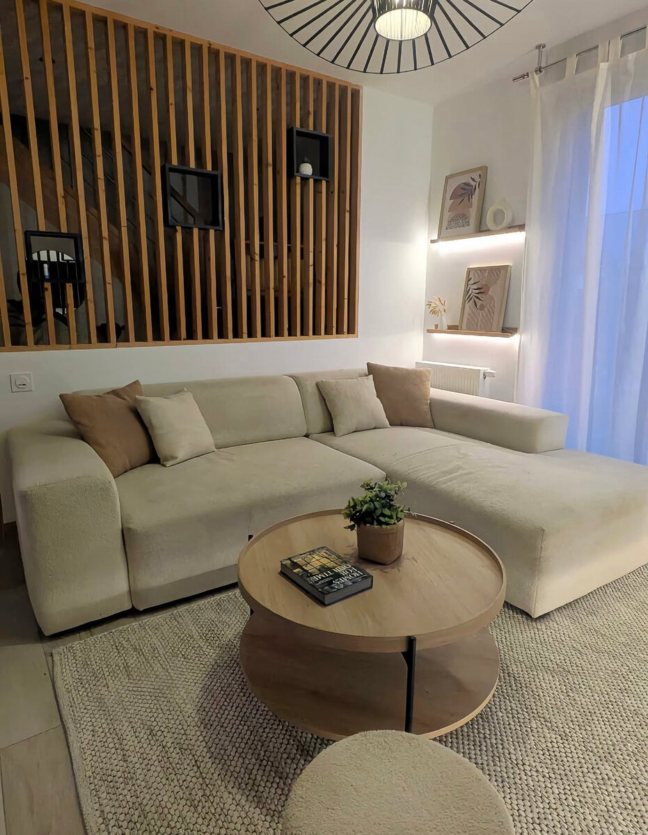 Canapé d'angle moderne beige