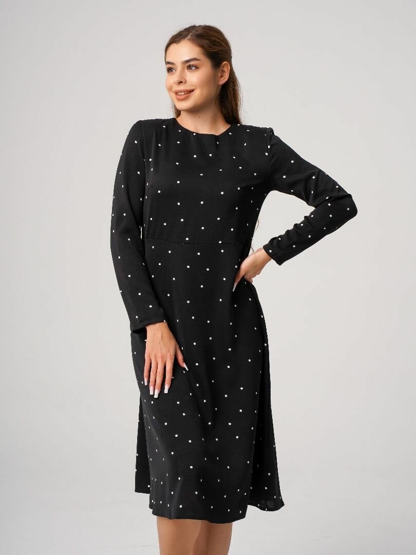 Платье миди в горошек