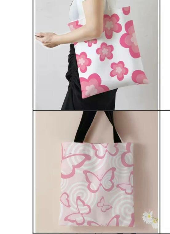 Sac fourre-tout en toile fleurie