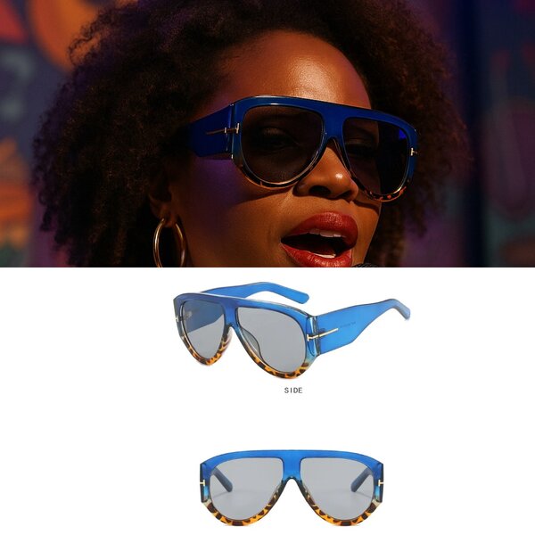 Lunettes de soleil mode bleues