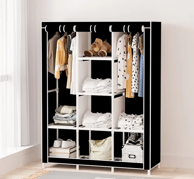 Armoire démontable en tissu pour vêtements et chaussures