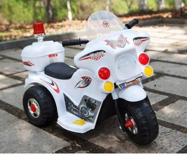 Moto électrique enfant blanc
