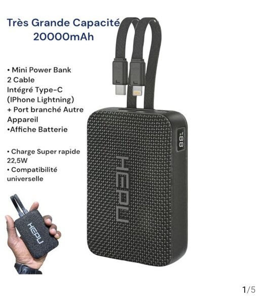 Power Bank 20000mAh Ultra-Rapide