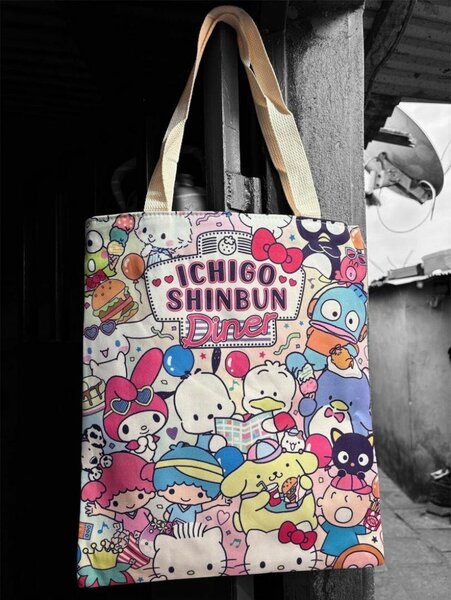 Sac cabas kawaii en toile