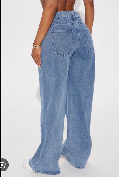 Jean large taille haute