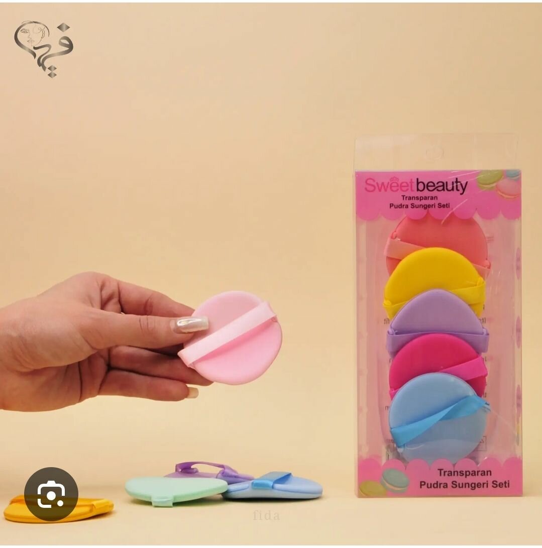 Set de houppettes beauté colorées