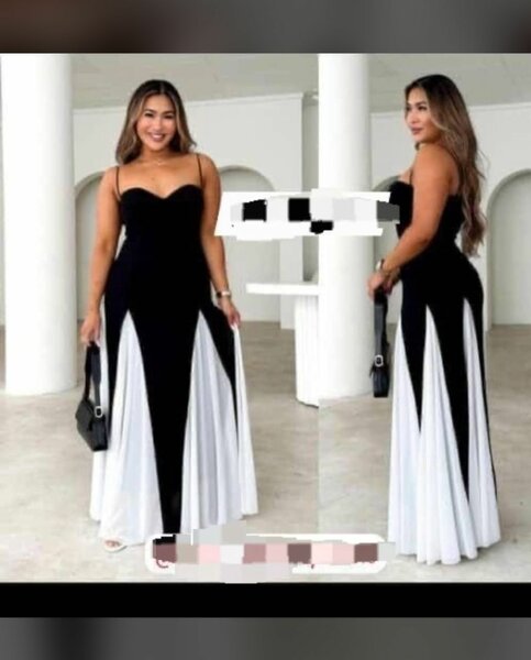 Robe élégante noire et blanche