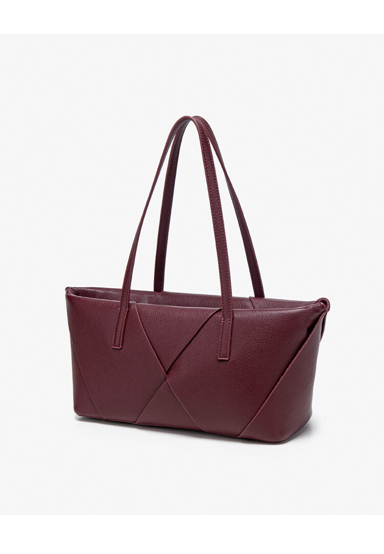 Sac à main en cuir bordeaux