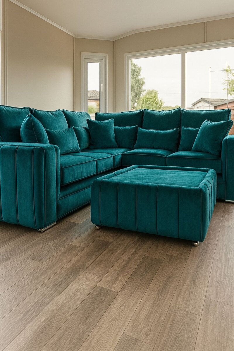 Canapé d'angle moderne en velours