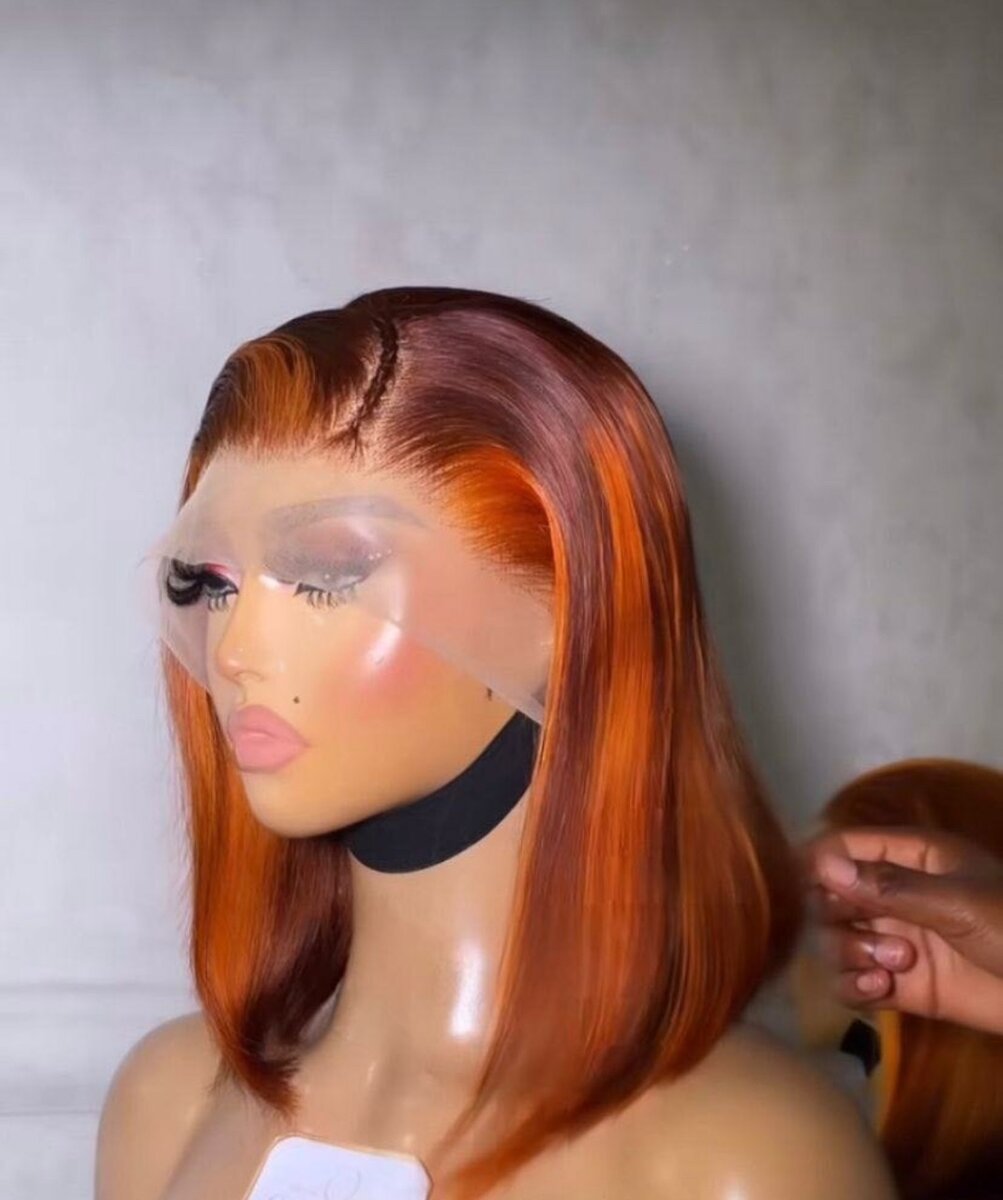 human hair double drawn full frontal bob