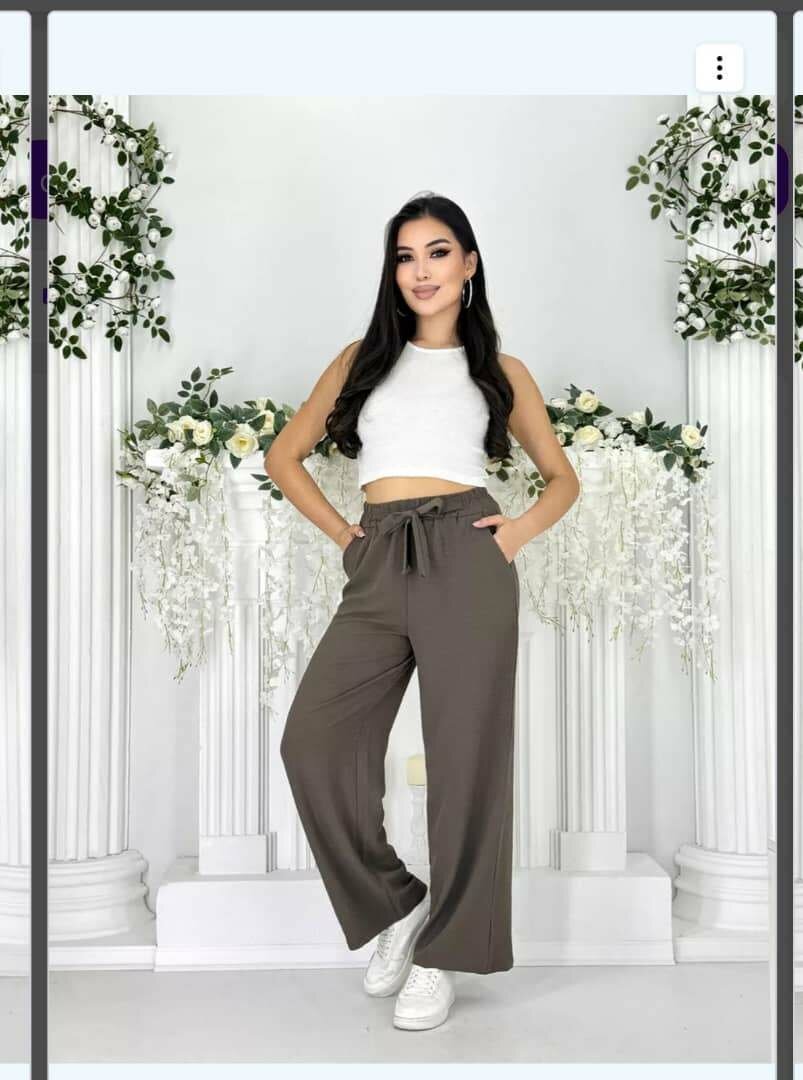 брюки палаццо трикотажные больших размеров