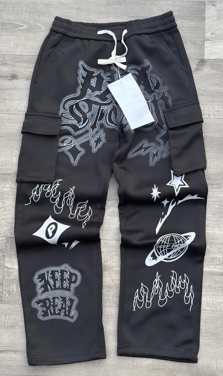 Pantalons Cargo à Imprimé Streetwear