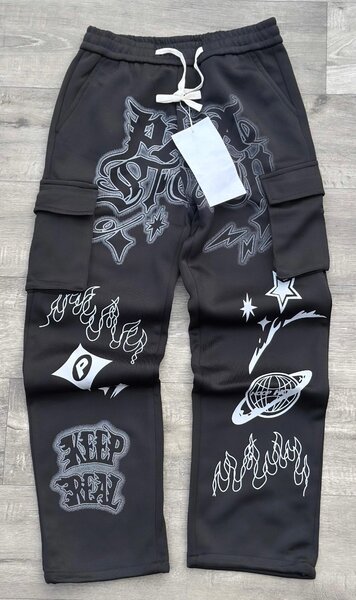 Pantalons Cargo à Imprimé Streetwear