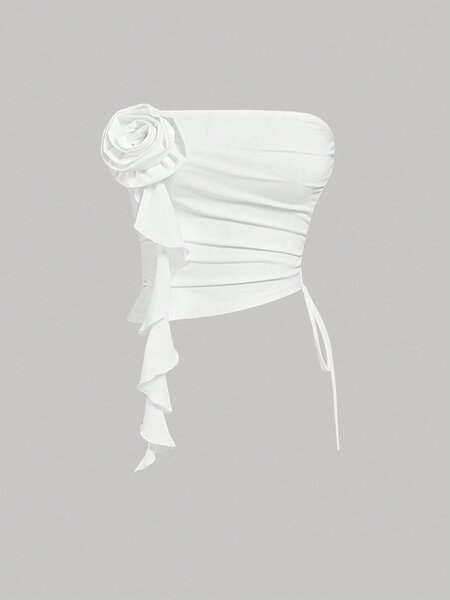 Top asymétrique avec rose