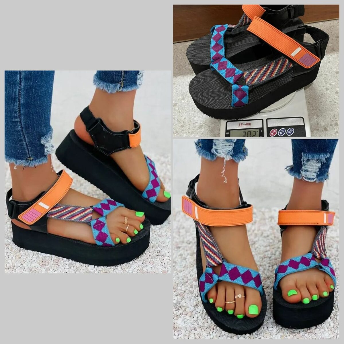 Magnifiques sandales multicolores