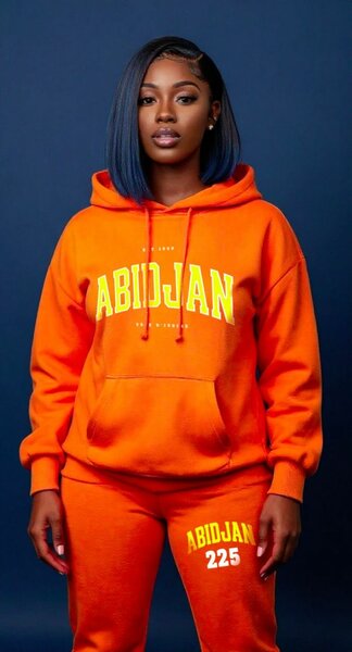 Sweat à capuche Abidjan orange