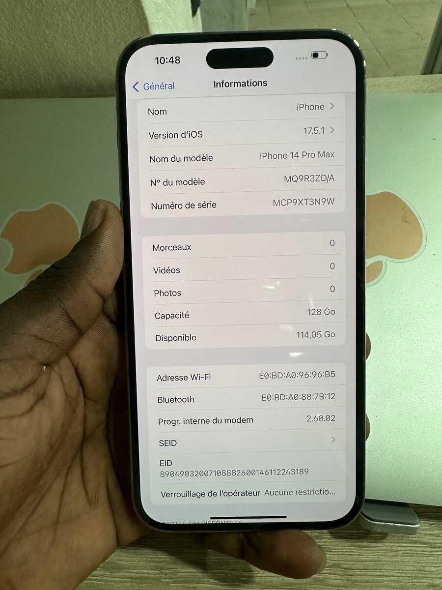 iPhone 14pro max 128gb état 5/5