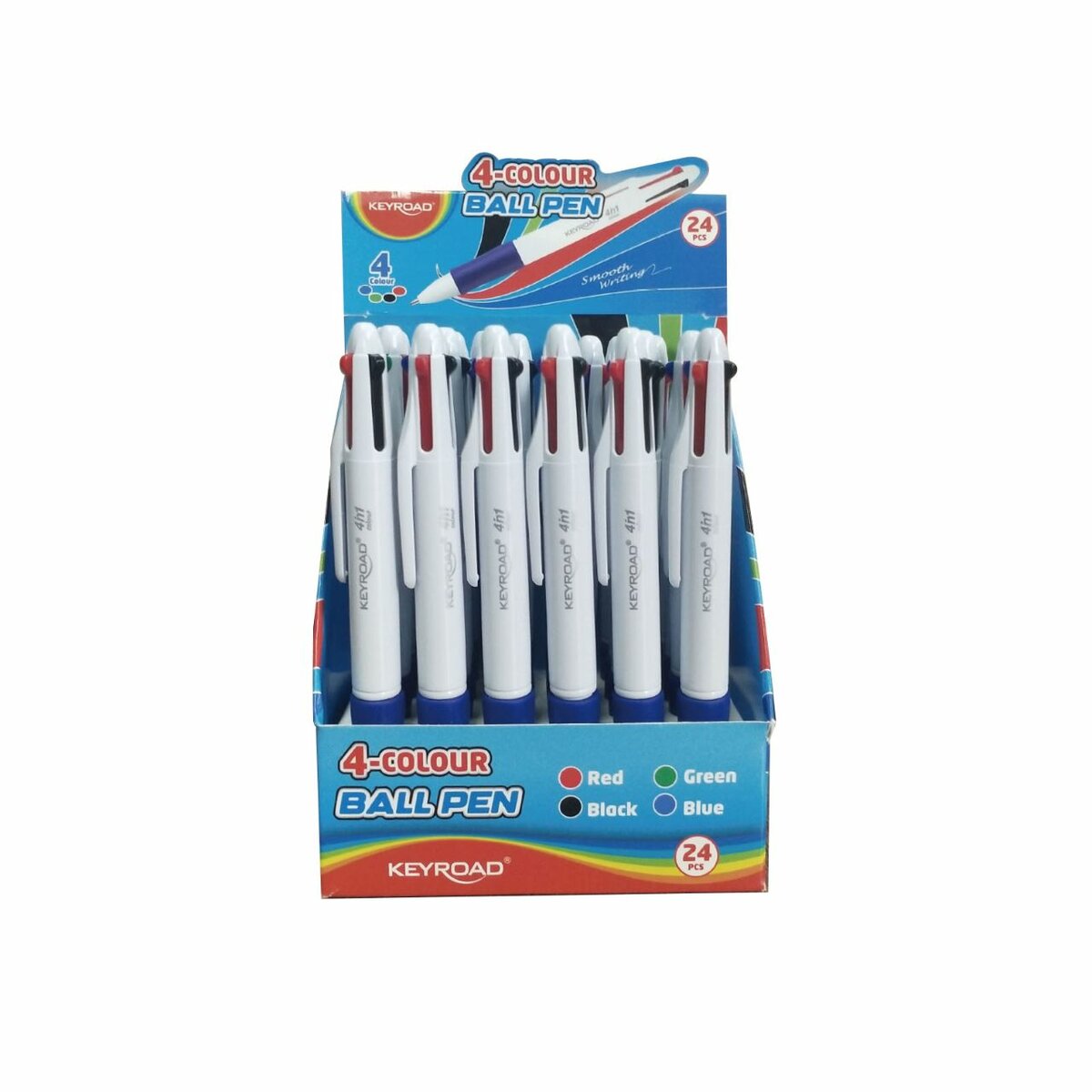 Stylo bille 4 couleurs Keyroad