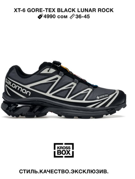 Эркектердин кроссовкасы XT-6 Gore-Tex Black Lunar Rock