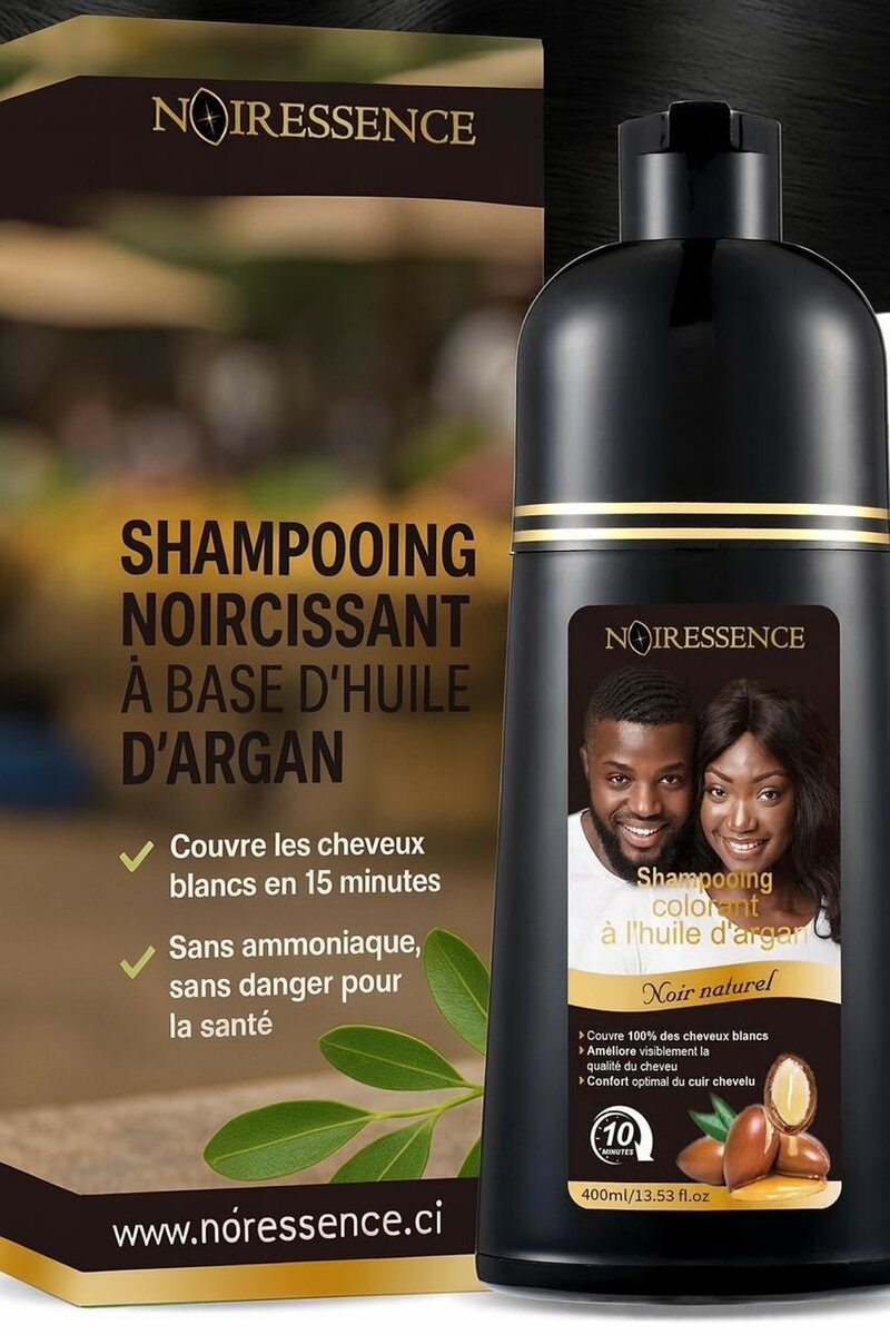 Shampoing Colorant à l'Huile d'Argan Noir Naturel