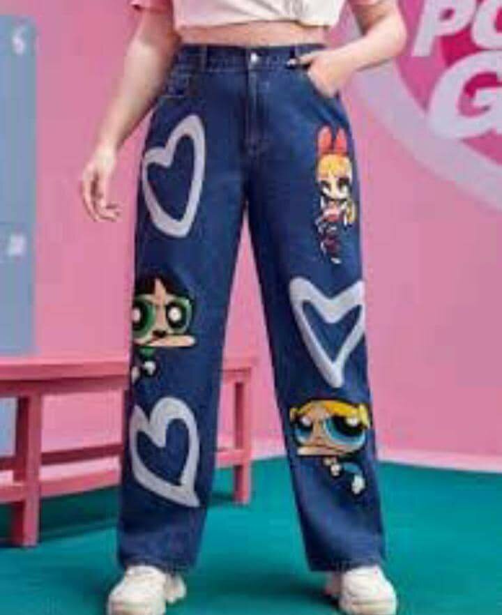 Jeans décontractés avec cœurs