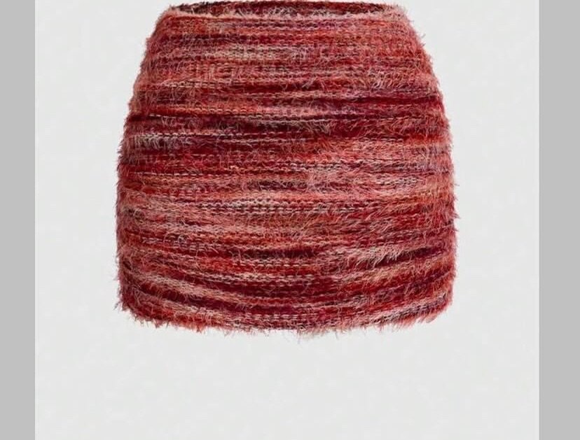 Jupe Tricotée Rouge Chaleureuse