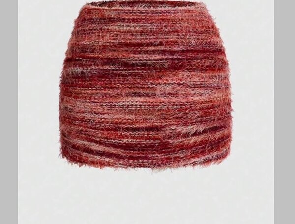 Jupe Tricotée Rouge Chaleureuse