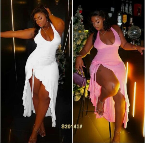 Robe élégante fendue femme