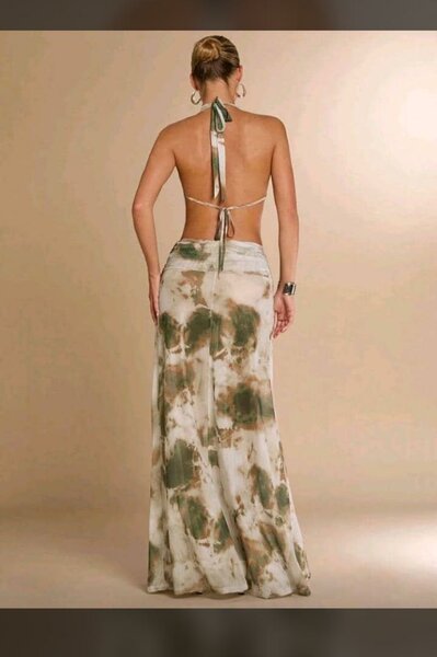 Robe dos nu imprimé élégante